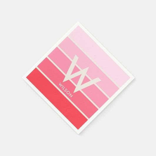 Roze Gradiënt Gestreepte Monogram Persoonlijke Par Servet (Hoek)