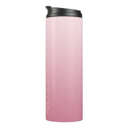 Roze Gradient Handschrift Gepersonaliseerde tante Thermosbeker (Geroteerd rechts)