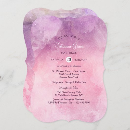 Roze Gradient Invitation Kaart (Voorkant / Achterkant)