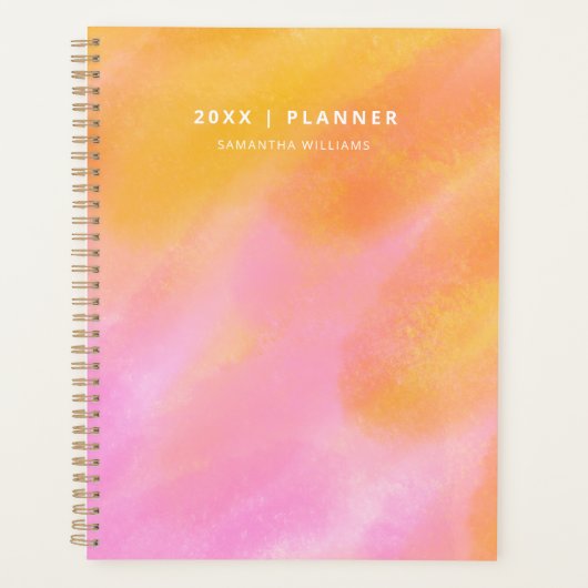 Roze Gradiënt Modern Stijlvol Niet gedateerd Planner (Voorkant)