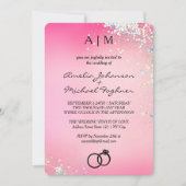 Roze Gradiënt Monogram Huwelijksuitnodiging Kaart (Voorkant)
