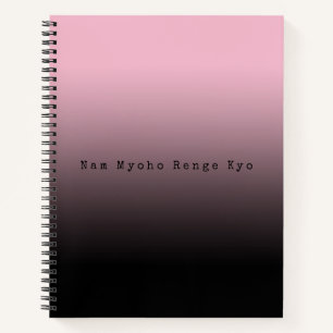 Roze gradiënt Nam Myoho Renge Kyo Mantra Black Notitieboek