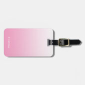 Roze gradiënt Ombre Aangepast Bagagelabel (Voorkant horizontaal)