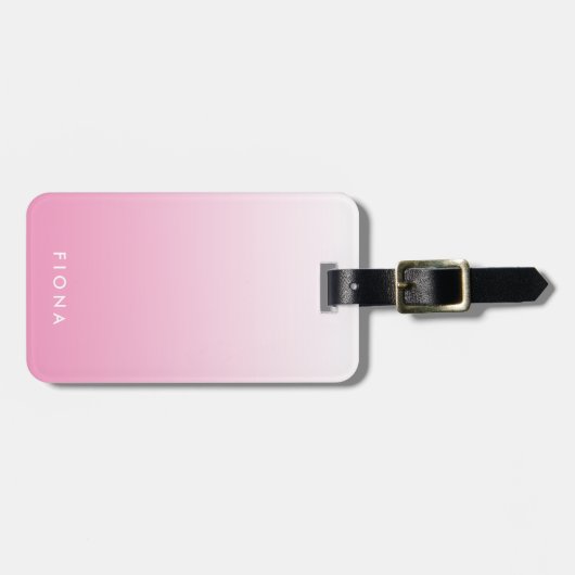 Roze gradiënt Ombre Aangepast Bagagelabel (Voorkant horizontaal)