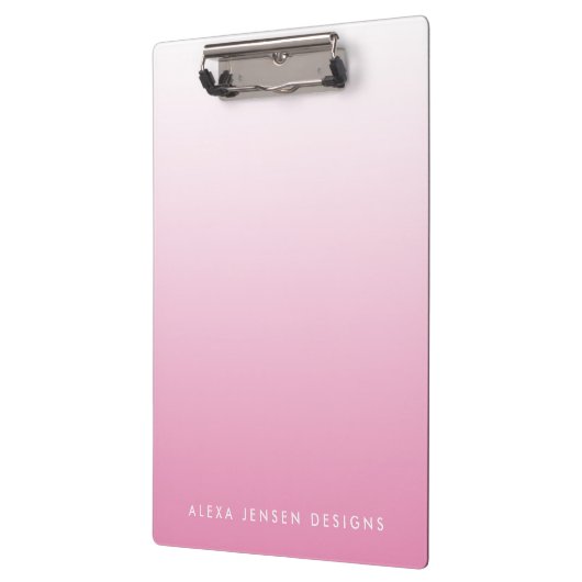 Roze gradiënt Ombre gepersonaliseerd Klembord (Links)