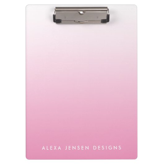 Roze gradiënt Ombre gepersonaliseerd Klembord (Voorkant)