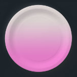 Roze gradiënt ombre papieren bordje<br><div class="desc">Droomig delicaat gradiëntformaat in pastelesthetisch licht magische witte roze kleuren. Zachte overgang van de gradiëntkleur. Sweet White Pink gradiënt home decor,  White Pink gradient ombre home decor design.</div>