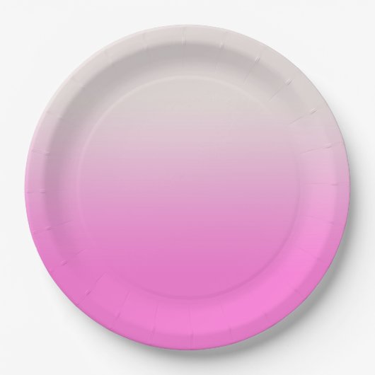 Roze gradiënt ombre papieren bordje (Voorkant)