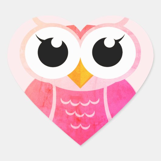 "Roze gradiënt OWL" Hart Sticker (Voorkant)