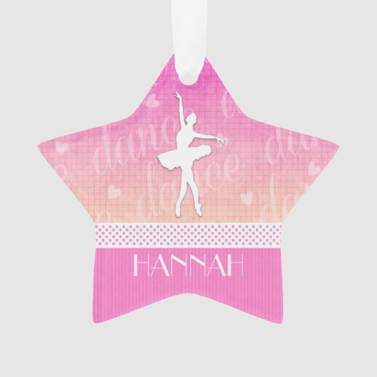 Roze gradiënt passionaat danser met hart ornament (voorkant)