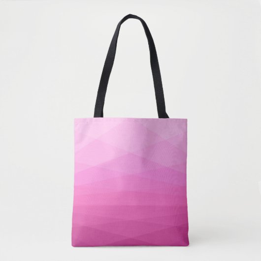 Roze Gradient Polygonaal Tote Bag (Voorkant)