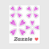 roze gradiënt recoleta harten sticker (Vel)