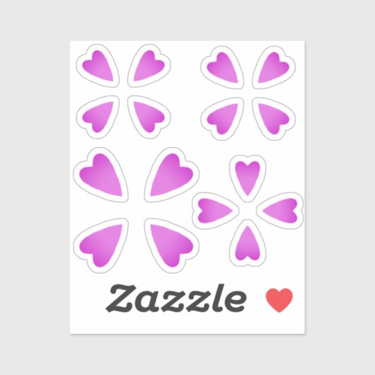 roze gradiënt recoleta harten sticker (Vel)