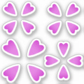 roze gradiënt recoleta harten sticker (Voorkant)