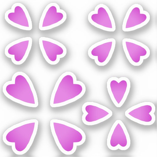 roze gradiënt recoleta harten sticker (Voorkant)