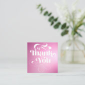 Roze gradiënt retro manuscriptorde dank u vierkante visitekaartje (Staand voorkant)