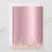 Roze gradiënt roos gouden glitter druppels Sweet 1 Kaart (Achterkant)