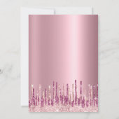 Roze gradiënt roos gouden glitter druppels Sweet 1 Kaart (Achterkant)