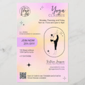 Roze gradiënt ster Yoga instructeur studio klassen Flyer (Achterkant)