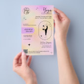 Roze gradiënt ster Yoga instructeur studio klassen Flyer (Hand)