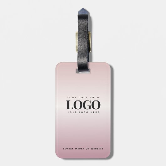 Roze Gradiënt Uw BedrijfsDouane van de Logo Bagagelabel (Achterkant verticaal)