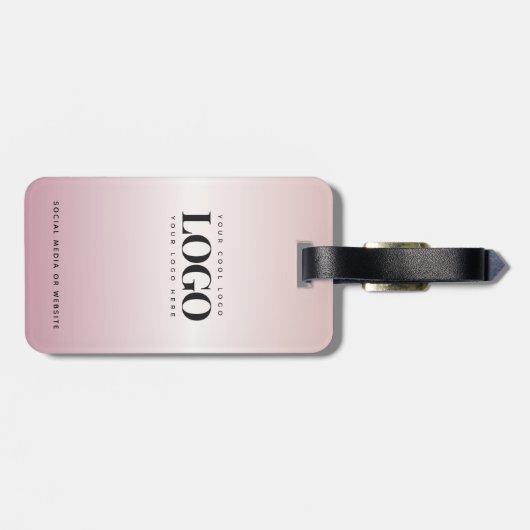 Roze Gradiënt Uw BedrijfsDouane van de Logo Bagagelabel (Achterkant horizontaal)