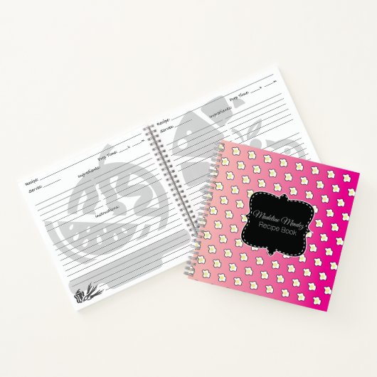 Roze gradiënt van gedroogde eieren Recipieboek Notitieboek (Binnen)