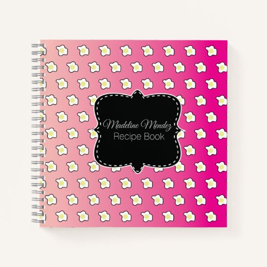 Roze gradiënt van gedroogde eieren Recipieboek Notitieboek (Voorkant)