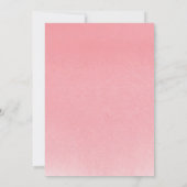 Roze Gradiënt Witte Bloem Bruiloft Kaart (Achterkant)