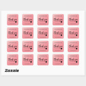 Roze Gradiënt Zakelijk Bedankt Vierkante Sticker (Vel)