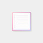 Roze gradiëntminimalistische checklist post-it® notes (Voorkant)