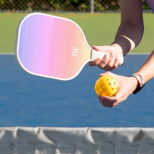 Roze gradiëntmonogram pickleball paddle (Insitu)