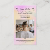 Roze gradiëntster Yoga doctoraatsstudio leraar Visitekaartje (Achterkant)