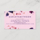 Roze Graduation Cap Grown School Collage Visitekaartje (Achterkant)