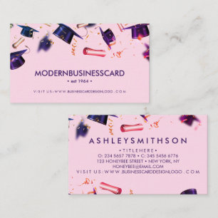 Roze Graduation Cap Grown School Collage Visitekaartje