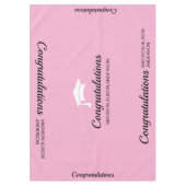 Roze Graduation Cap tafelkleed (Voorkant)