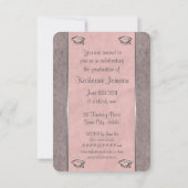 Roze Graduation Invitations Kaart (Achterkant)