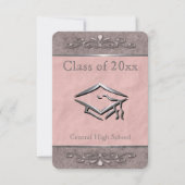   Roze Graduation Invitations Kaart (Voorkant)