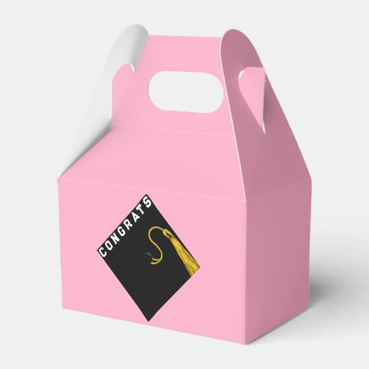 Roze Graduation Party Bedankdoosjes (Achterkant)