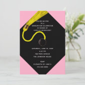 Roze Graduation Party Invitation Kaart (Staand voorkant)