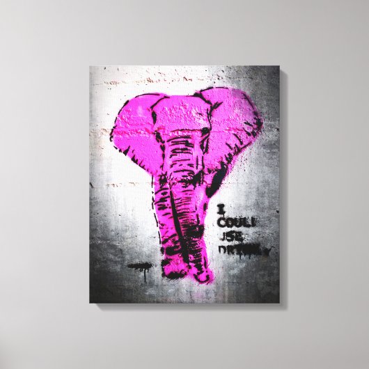 Roze graffiti Elephant Canvas Afdruk (Voorkant)