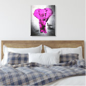 Roze graffiti Elephant Canvas Afdruk (Insitu (Slaapkamer))