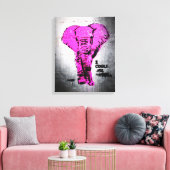 Roze graffiti Elephant Canvas Afdruk (Insitu (Woonkamer))