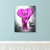 Roze graffiti Elephant Canvas Afdruk (Insitu (Houten vloer))