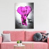 Roze graffiti Elephant Canvas Afdruk (Insitu (Woonkamer))