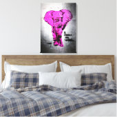 Roze graffiti Elephant Canvas Afdruk (Insitu (Slaapkamer))