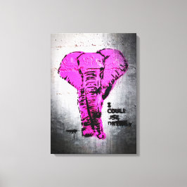 Roze graffiti Elephant Canvas Afdruk