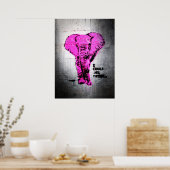 Roze graffiti Elephant Poster (Keuken)