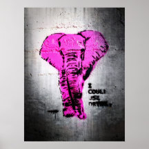 Roze graffiti Elephant