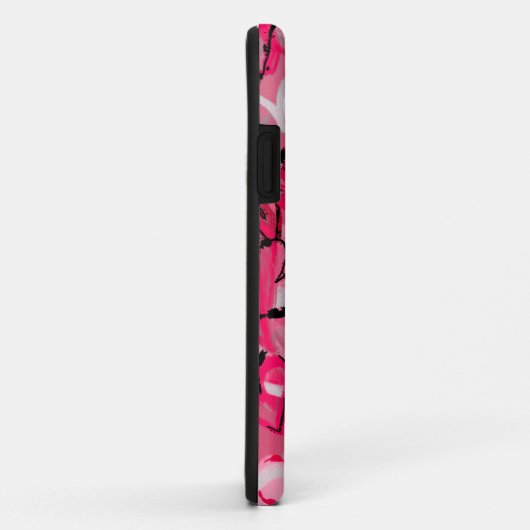 Roze graffiti-geïnspireerde handgetekende harten Case-Mate iPhone case (Achterkant/rechts)